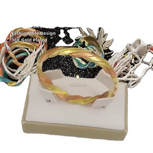 Plain Circular Brass Bohemian <b>Bangle</b> Bracelet 18K Gold Plated Adjustable Size Women's Vintage Statement Gift Idea - Product Image 2