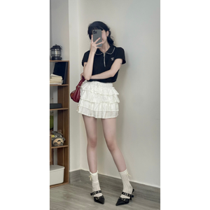 Camiseta de Manga Larga con Cuello en V, Estilo Coreano, Ajustada, para Mujer, Buen Precio, 65% Algodón/35% Poliéster, Ecológica, con Detalle de Botones, Antiarrugas - Product Image 5