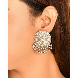 Meera Jaipur Fine Sterling <b>Silver</b> <b>Stud</b> <b>Earrings</b> Elegant Design for Women - Product Image 1