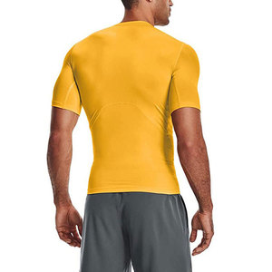 T-shirts de compression pour hommes avec logo personnalisé, faible MOQ, vêtements de sport, tissu éco-responsable, séchage rapide, respirant, en Spandex/Polyester, nouvelle arrivée - Product Image 3