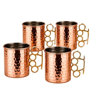 Nouvelle conception – Tasse Moscow Mule en cuivre pur, finition artisanale à motifs floraux en relief, chopes à bière en cuivre massif de qualité supérieure avec poignée en laiton - Product Image 4