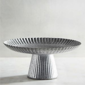 Wholesale Industrial Corrugated Metal <b>Cake</b> <b>Stand</b> Pedestal Round Enamel Look Dessert Display Platter For Hospitality Event <b>Stand</b> - Product Image 1