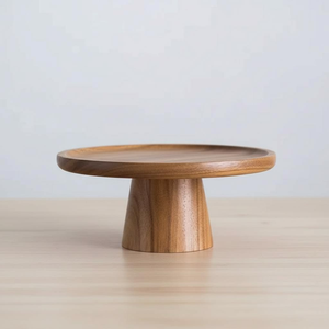 Soporte para Pastel de Madera Natural de Lujo Hecho a Mano con Madera Sostenible, Diseño Artesanal, Apto para Lavavajillas, para Servir y Exhibir Alimentos - Product Image 6