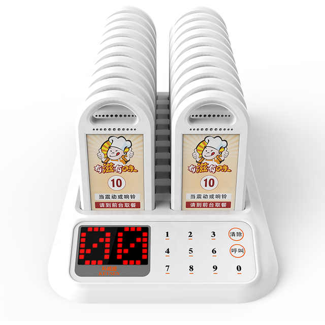 Custom Queue Program Multifunction Number Order Restaurant Vibrating Pagers Buzzer Waiter Call Button Wireless Calling System