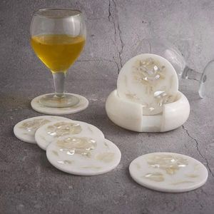 Sustainable Eco-Friendly <b>Marble</b> <b>Coaster</b> Set Durable Washable Natural Stone for Dining Promotional <b>Coaster</b> - Product Image 5