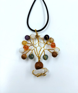 Collier artisanal moderne bohème en pierres semi-précieuses naturelles, pendentif ethnique en cristal, bijoux indiens pour femme - Product Image 3