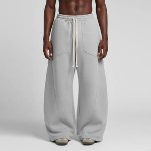 Nouveau pantalon large en molleton de coton élégant pour homme, style hip-hop avec empiècements et 3 poches, broderie 3D personnalisée, idéal pour l'automne - Product Image 5