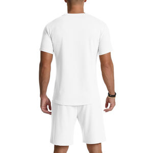 Service OEM, ensemble de survêtement sportif pour homme, été, deux pièces, short de plage, t-shirt, ensemble short avec poches latérales - Product Image 2