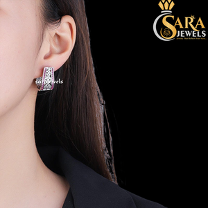 Pendientes de Mariposa de Moissanita, Plata 925 con Baño de Rodio, Corte Brillante Redondo, Engaste de Garra, Románticos para Mujer, de la India - Product Image 1