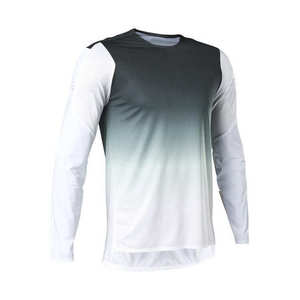 Hot <b>Sale</b> Full Sublimation Custom Black White Pin stripe White Authentic Bsci Wholesale OEM Custom BMX Jersey Sportswear - Product Image 1