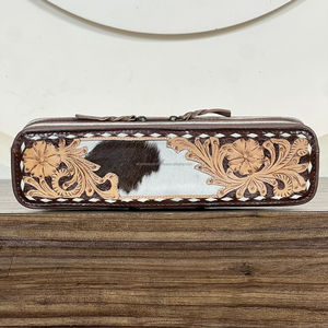 Super Septembre 2026 Étuis pour fer à friser en cuir véritable, sacs de rangement pour cheveux en cuir de vachette repoussé, pochettes de voyage résistantes à la chaleur - Product Image 3