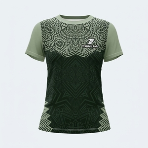 Camiseta de Verano para Mujer, Precio Económico, Transpirable, Manga Corta, Corte Regular, Nueva Llegada, Diseño Tribal Estampado, Secado Rápido - Product Image 2