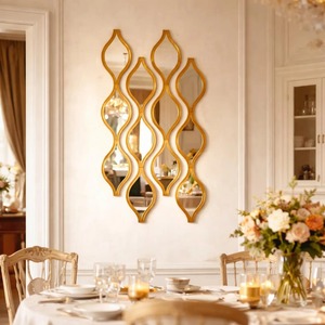 Stylish Zig Zag Gold Finished Mirror Perfect For Interior Statement Piece Creates A Bold Focal Point In Modern Spaces From India - Product Image 4