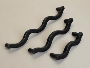Poignées de meuble minimalistes en fer noir, forme barre, quincaillerie durable pour tiroirs et portes d'armoires - Product Image 6