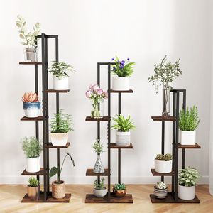 Tall Wood <b>Plant</b> <b>Stand</b> Set 3-Piece 4+5+6 <b>Tier</b> <b>Indoor</b> Flower Shelves - Product Image 6