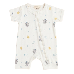 Body de bebé orgánico con media cremallera y estampado Cot & Candy Lagoon Life Romper - Product Image 1