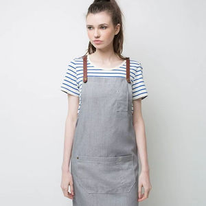 Delantal de Chef Personalizado con Logotipo, de Algodón Puro, Tejido Clásico, Ligero, Duradero, Ecológico, Ajustable, con Bolsillos, para Hombre y Mujer, para Jardín - Product Image 1