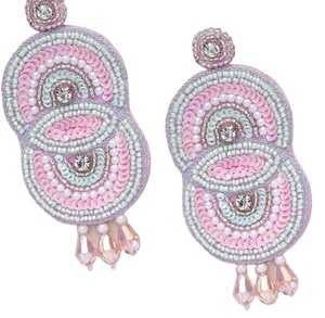 Boucles d'oreilles personnalisées brodées de paillettes et de perles, multi-perles, bijoux de fête pour femmes, au meilleur prix, boucles d'oreilles à perles - Product Image 1