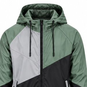 Windbreaker <b>Jacket</b> for <b>Men</b> <b>Lightweight</b> Outdoor Sports Water Resistant Full Zip Hooded Activewear Custom <b>Jacket</b> Bulk Manufacturer - Product Image 3