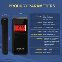 Nouveau design, éthylotest à pile à combustible de qualité supérieure, testeur d'alcoolémie certifié CE RoHS