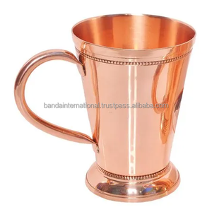 Mug à boire en cuivre de qualité supérieure avec poignée et finition polie pour la consommation et l'utilisation en cuisine, mug en cuivre anti-fuite - Product Image 1