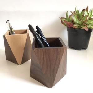 Porte-stylos en bois personnalisé avec logo, organiseur de bureau, support à crayons en bois de manguier pour fournisseur de cadeaux d'entreprise - Product Image 3