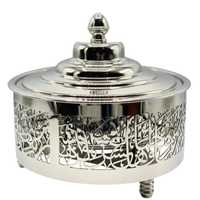 Casserole en bois artisanale avec couvercle en chrome et bordure dorée en laurier, pot isotherme de qualité supérieure pour un service traditionnel
