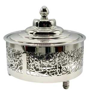 Casserole en bois artisanale avec couvercle en chrome et bordure dorée en laurier, pot isotherme de qualité supérieure pour un service traditionnel - Product Image 5