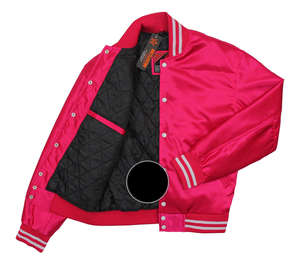 Chaqueta Bomber Varsity Personalizada de Nuevo Estilo, Bordado Personalizado con Nombre y Número, Logotipo Frontal, Impermeable, Resistente al Viento, de Seda, Unisex - Product Image 2