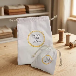 <b>Canvas</b> Pouch 8x6 Inch Reusable Fabric <b>Bag</b> for Gift Wrapping <b>Small</b> Products Wedding Favors Festival Gifting and Retail - Product Image 4
