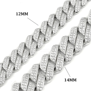 12mm Hip Hop Jewelry 2 Rows Moissanite <b>Iced</b> <b>Out</b> Miami Rose Gold Cuban Link <b>Chain</b> 925 Sterling Silver Necklace for Men - Product Image 6