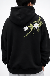 Sudadera con Capucha Extra Grande para Mujer, con Estampado Floral y Ramas Bordadas, de Felpa Premium, Estilo Casual Urbano para Invierno - Product Image 2