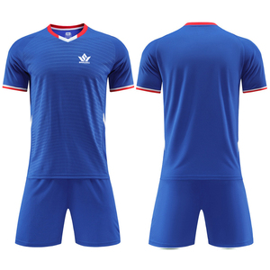 Conjunto de Uniforme de Fútbol Personalizado para Hombre, Color Azul Verde, Cuello en V, Manga Corta, Poliéster Transpirable que Absorbe la Humedad - Product Image 2