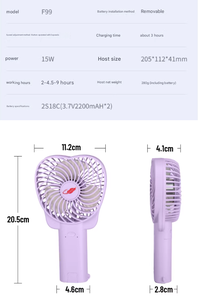 Ventilateur portable extérieur sans pales Gongtian F99 Storm avec moteur sans balais, commande par bouton et batterie rechargeable - Product Image 6