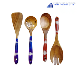 THANH TUNG THINH Wooden Carved Spoon Set Non-Toxic <b>Kitchen</b> Utensils Combination Package - Product Image 3