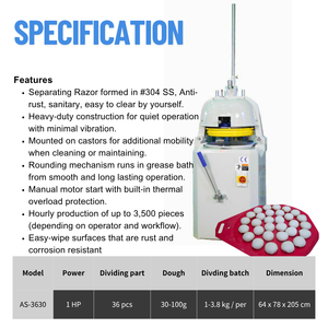 Professional Pizza Baking Equipment Bread Making <b>Machine</b> Dough Divider Rounder 36 Pcs Dough Cutter and Rounder <b>Machine</b> - Product Image 2