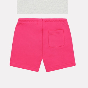 Camiseta de manga corta rosa lisa y pantalones cortos para bebés / Conjunto de dos piezas de moda para niños, camiseta de algodón de verano y pantalones cortos a juego - Product Image 5