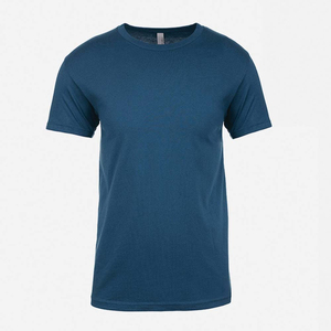 Camiseta de Manga Corta para Hombre, Color Azul Marino Sólido, Cuello Redondo, Corte Regular, Informal, de Algodón Jersey - Product Image 3