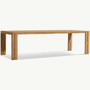 Mesa rectangular de estilo moderno en oferta, ideal para comedor o restaurante al aire libre, hecha de madera. - Product Image 2