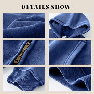 Sudadera con capucha vintage de lona teñida lisa de 500 g/m² para mujer, de algodón, estilo casual, con lavado ácido, OEM, para invierno, venta al por mayor, nueva y personalizada. - Product Image 3