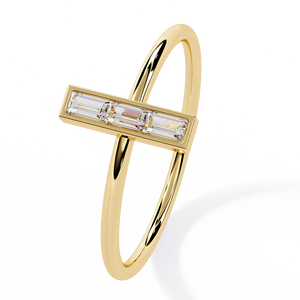 18K Solid Gold Natural Baguette <b>Diamond</b> <b>Ring</b> for Women Minimalist Stackable Bar Wedding Band Earth-Mined Fine Jewelry Supplier - Product Image 6
