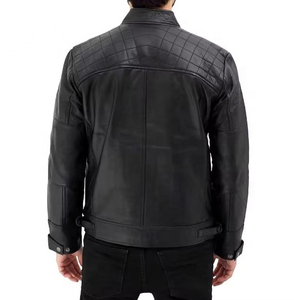 Men's Leather Jacket for Biker <b>Distressed</b> Genuine Lambskin <b>Top</b> Quality Material - Wholesale Price Causal Leather Jackets OEM - Product Image 4