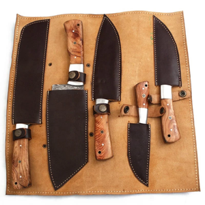 Ensemble de couteaux de cuisine Damas faits à la main, couteaux professionnels avec manche en bois, couverts de cuisine pour restaurant, fournisseur OEM - Product Image 5