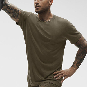 T-shirt pour homme en coton doux à col rond, couleur unie, manches courtes, décontracté, tendance, léger et confortable - Product Image 4