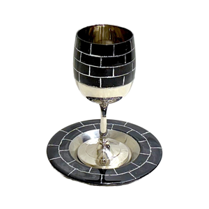 Shabbat juif Kiddouche tasse assiette gobelet nouveauté Koi verre dépouillé à la main couleur classique vin boire Judaica - Product Image 1