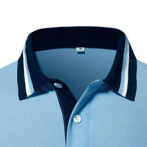 Polo décontracté style semi-formel, manches courtes, coupe ajustée, col, vêtement de golf doux et ample pour l'été - Product Image 6