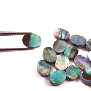 Lot en gros de cabochons ovales en nacre naturelle 5x7 mm, dos plat, calibrés, pierres précieuses en vrac pour la fabrication de bijoux - Product Image 2