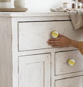 Contemporary Round Cabinet <b>Knob</b> Brass Yellow <b>White</b> Marble Design Eco-Friendly Easy Installation for Kitchen Gym Furniture Handle - Product Image 4
