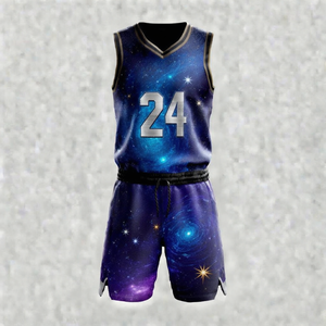 Ensemble maillot et short en tissu mesh pour équipes de basketball, idéal pour les tournois scolaires et universitaires. - Product Image 2