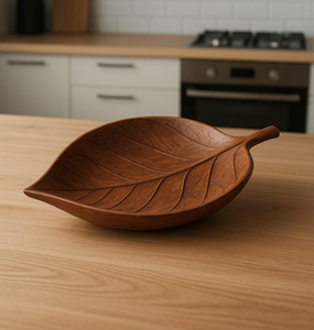 Bol en bois massif artisanal en forme de feuille pour la vaisselle de table à la maison, bol de service alimentaire à prix incroyable - Product Image 5